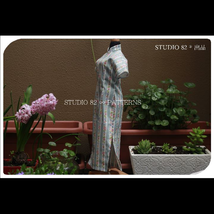 Digital Sewing Pattern:Cheongsam (Qipao) Short-Sleeved Continuous Shoulder Sleeve Sewing Pattern