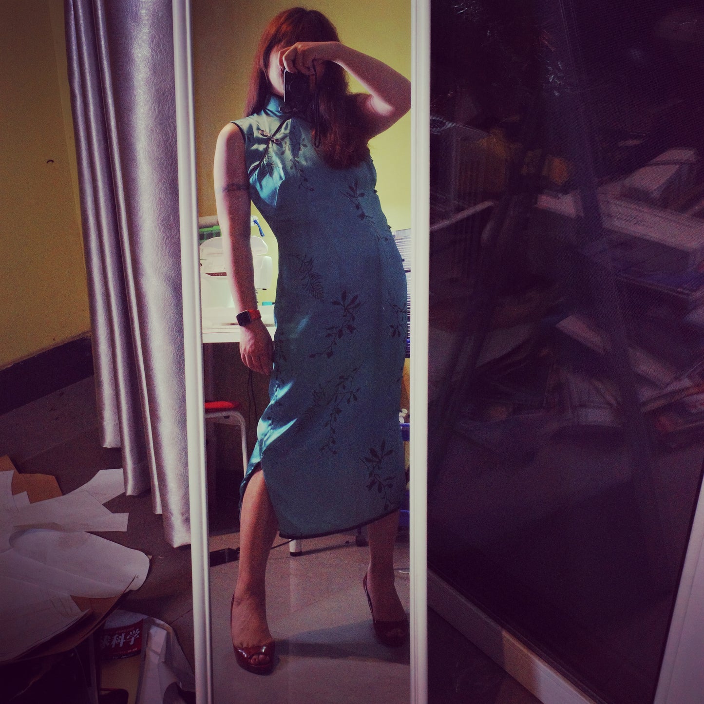 Sleeveless Double Diagonal Plackets Cheongsam Gown PDF Sewing Pattern