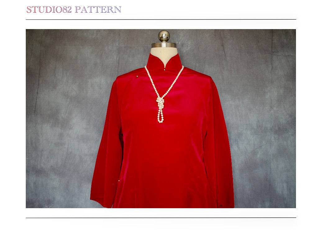 Digital Sewing Pattern: Modified Mid-Sleeve Qipao Set Sewing Pattern