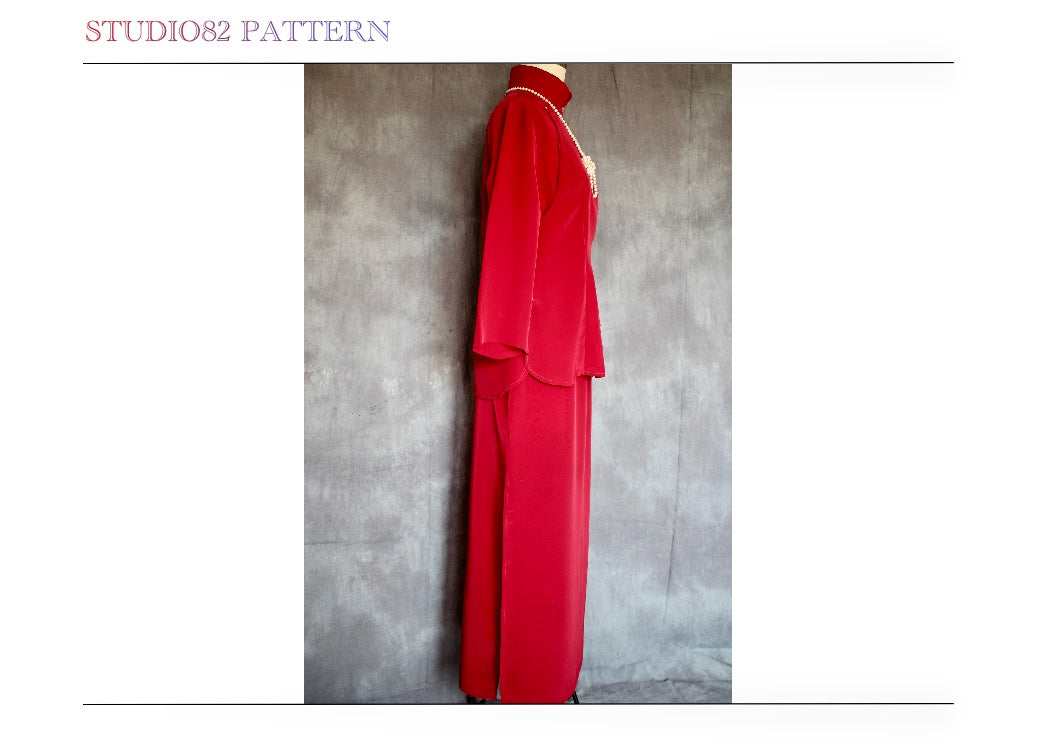 Digital Sewing Pattern: Modified Mid-Sleeve Qipao Set Sewing Pattern