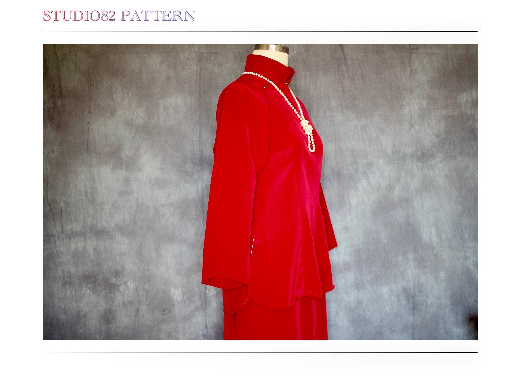 Digital Sewing Pattern: Modified Mid-Sleeve Qipao Set Sewing Pattern