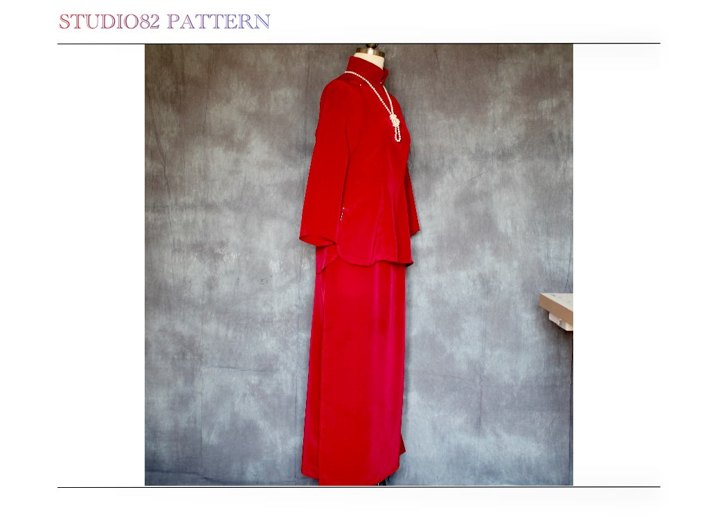 Digital Sewing Pattern: Modified Mid-Sleeve Qipao Set Sewing Pattern