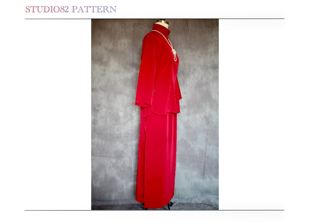 Digital Sewing Pattern: Modified Mid-Sleeve Qipao Set Sewing Pattern