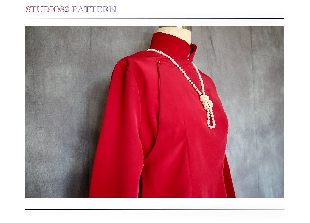 Digital Sewing Pattern: Modified Mid-Sleeve Qipao Set Sewing Pattern