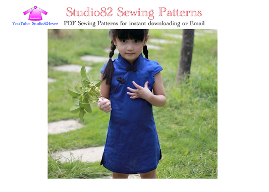 Digital Sewing Pattern: Girl’s French-Sleeves Qipao Dress – Fitted Cut