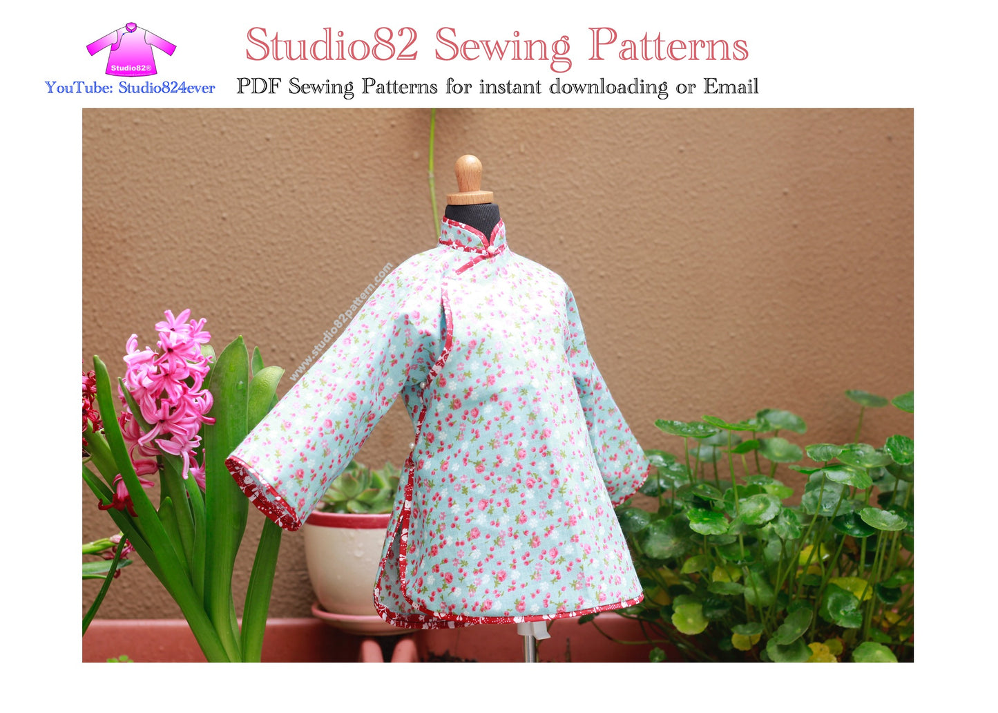 Traditional Chinese Side-slit Qipao (Cheongsam) Top (One-piece Continuous Cut)&nbsp;