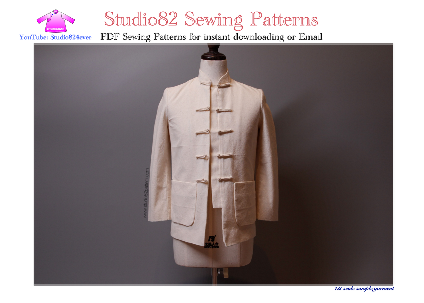 Traditional Tang Suit / Chinese Jacket/ Tangzhuang Pattern for Male