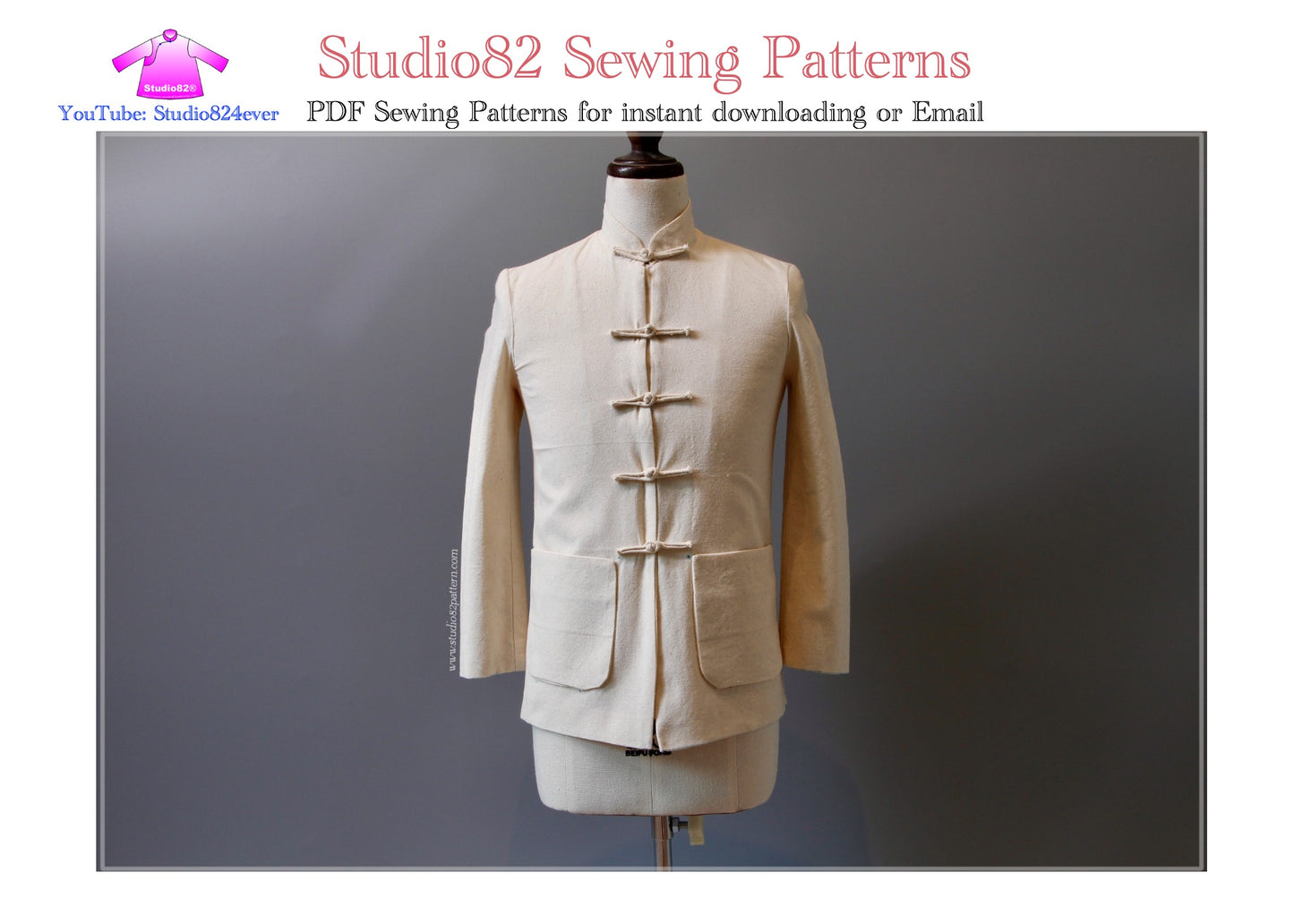Traditional Tang Suit / Chinese Jacket/ Tangzhuang Pattern for Male