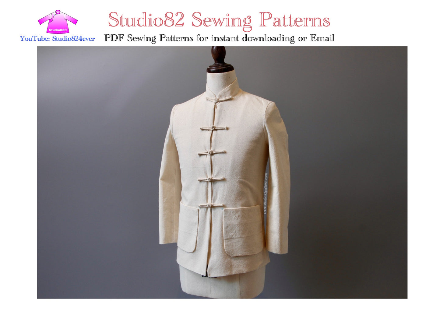 Traditional Tang Suit / Chinese Jacket/ Tangzhuang Pattern for Male