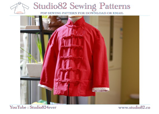 Classic Chinese Tang Suit Jacket Pattern for Boys (with Lining)