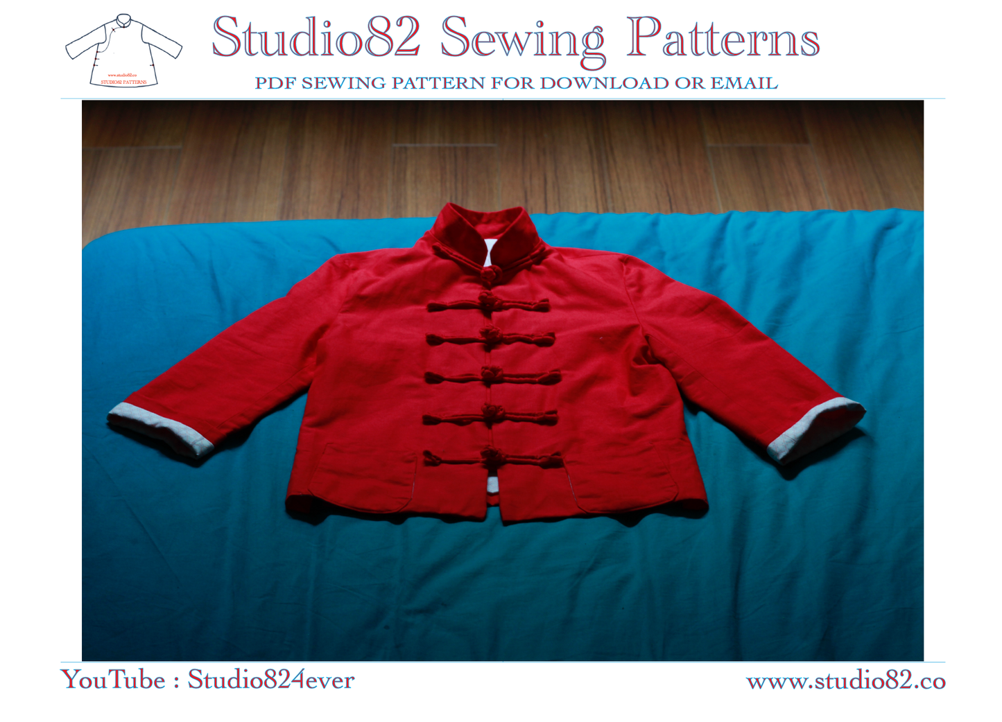 Classic Chinese Tang Suit Jacket Pattern for Boys (with Lining)