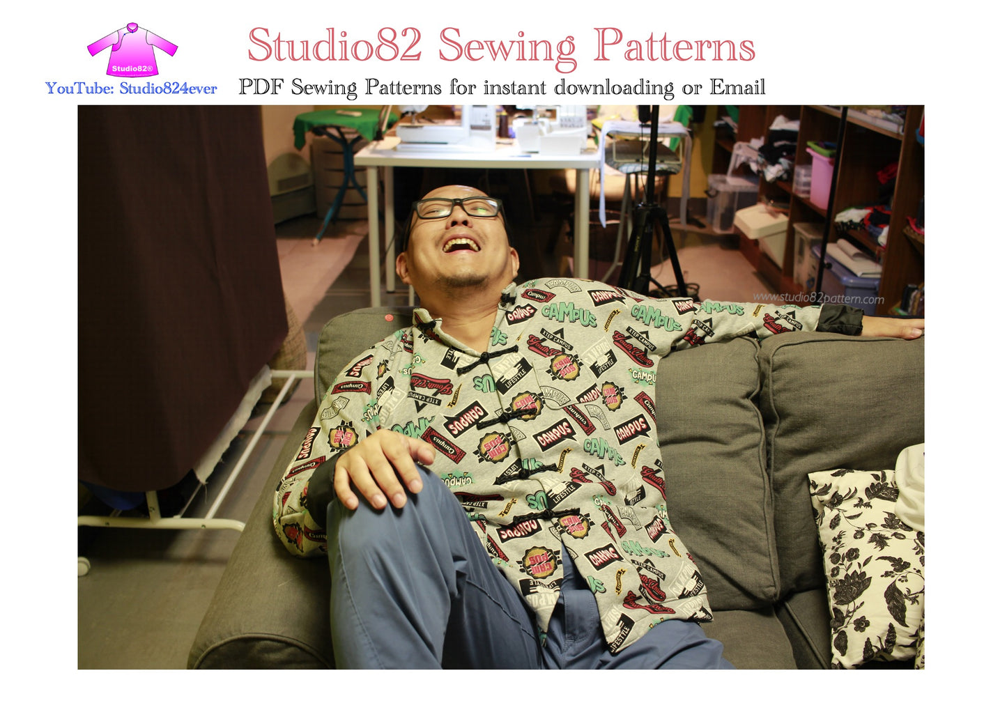 Men's Tang Suit Digital Sewing Pattern with Connected Sleeves (Lian Jian Xiu)