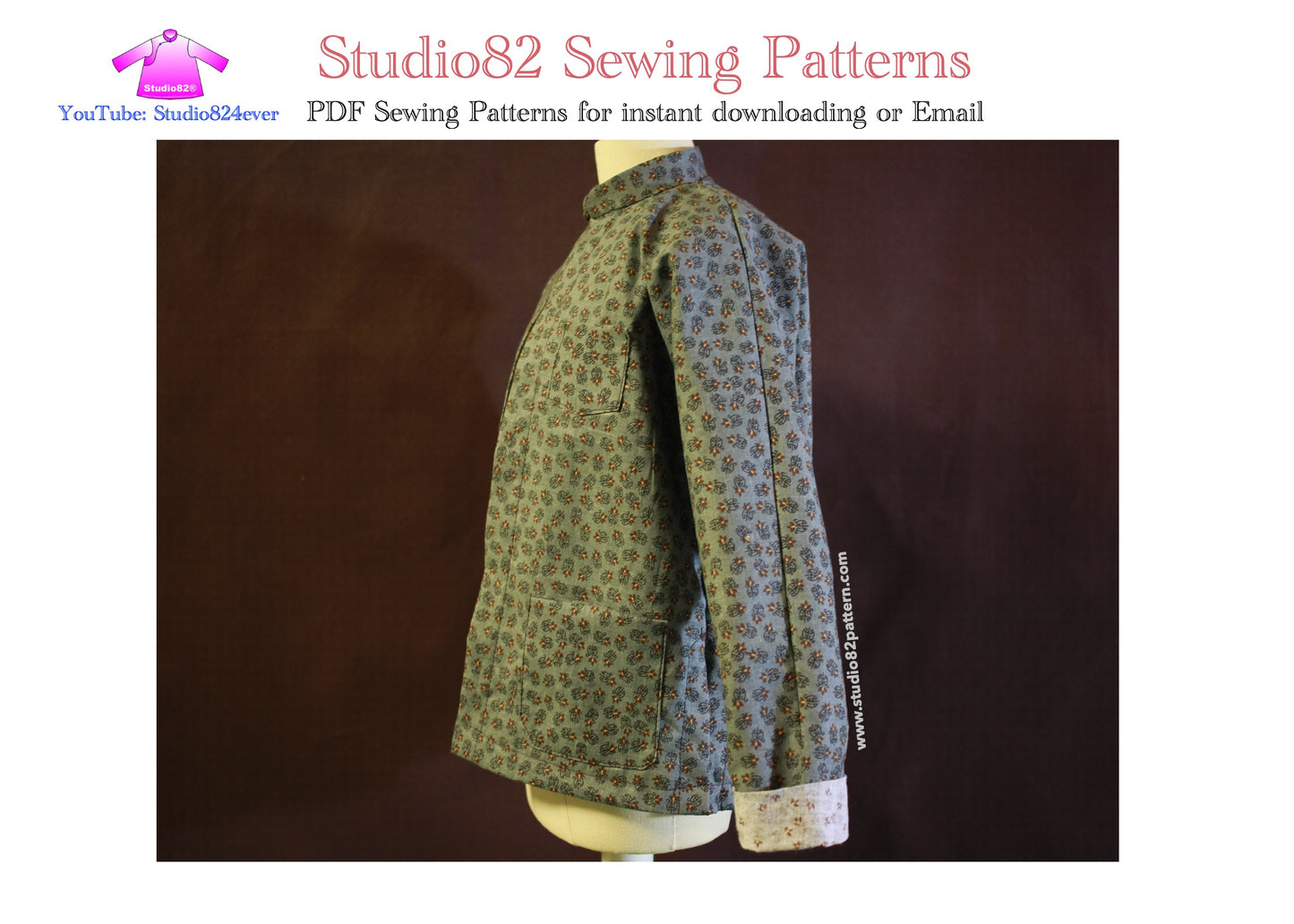 Men's Tang Suit Digital Sewing Pattern with Connected Sleeves (Lian Jian Xiu)