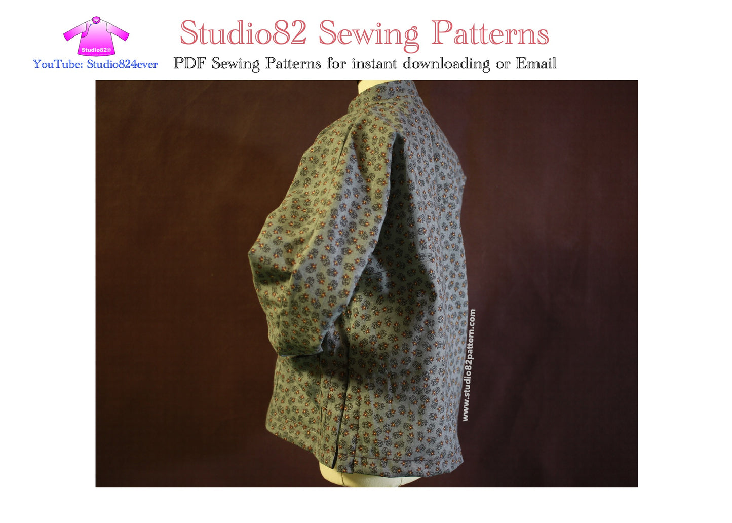 Men's Tang Suit Digital Sewing Pattern with Connected Sleeves (Lian Jian Xiu)