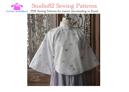 Digital Sewing Pattern: Traditional Flat-Cut Short Top with Inverted Sleeves | Dao-Da-Xiu Sewing Pattern