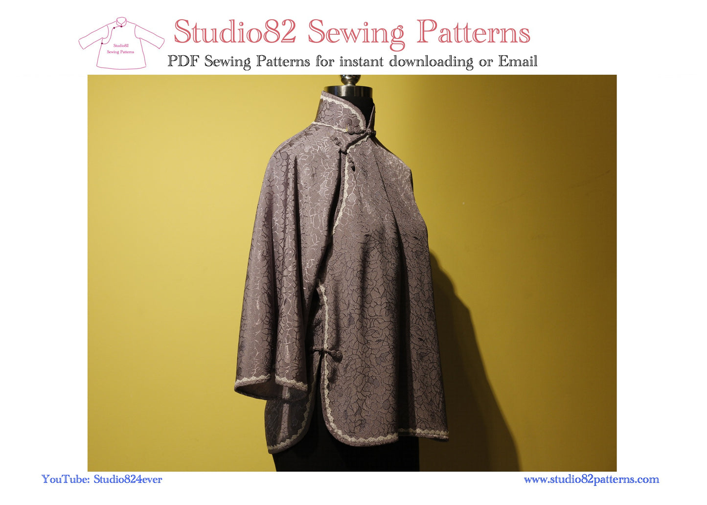 Digital Sewing Pattern: Traditional Flat-Cut Short Top with Inverted Sleeves | Dao-Da-Xiu Sewing Pattern