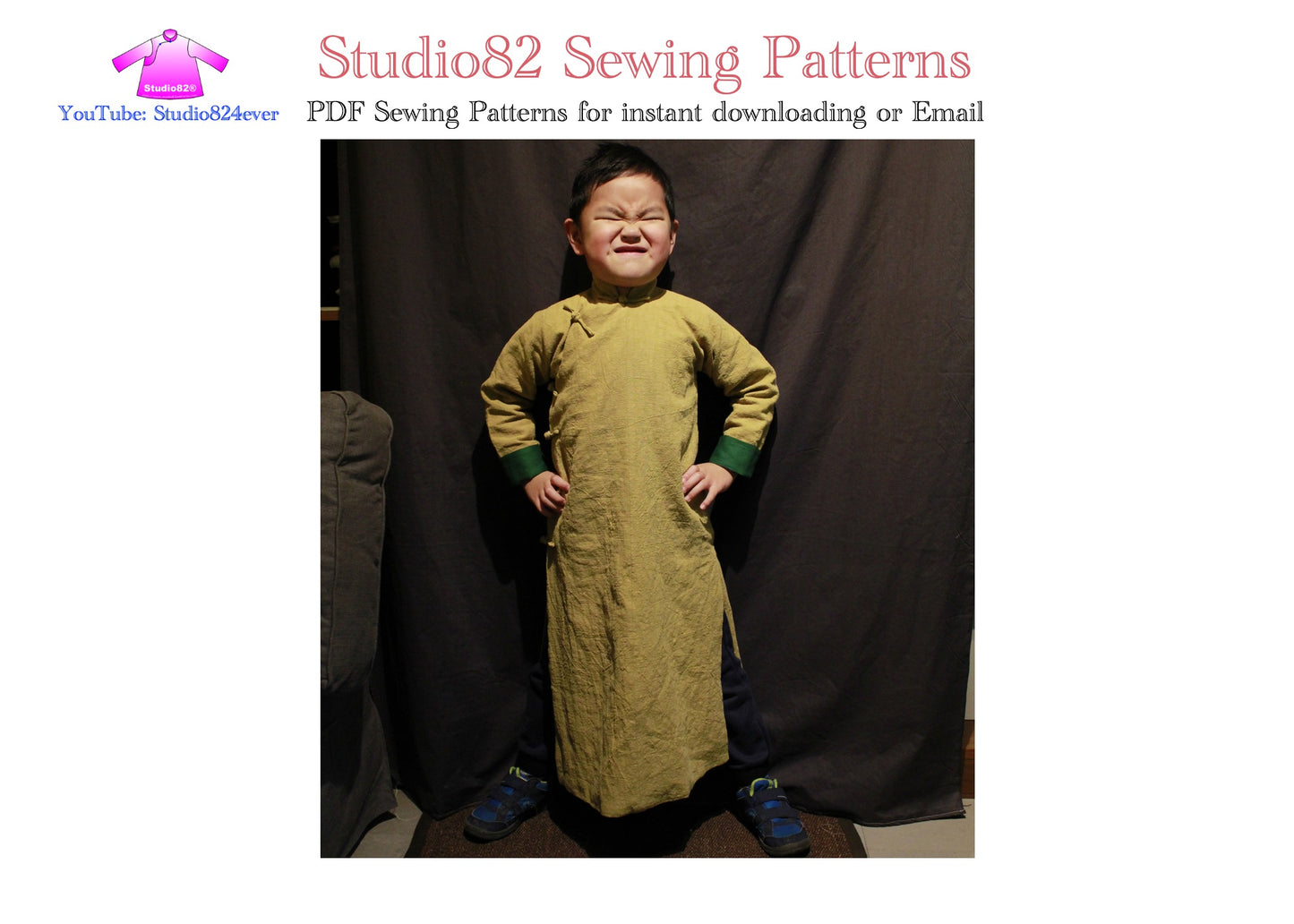 Digital Sewing Pattern for Boys' Tang Suit Long Gown (Chang Shan)