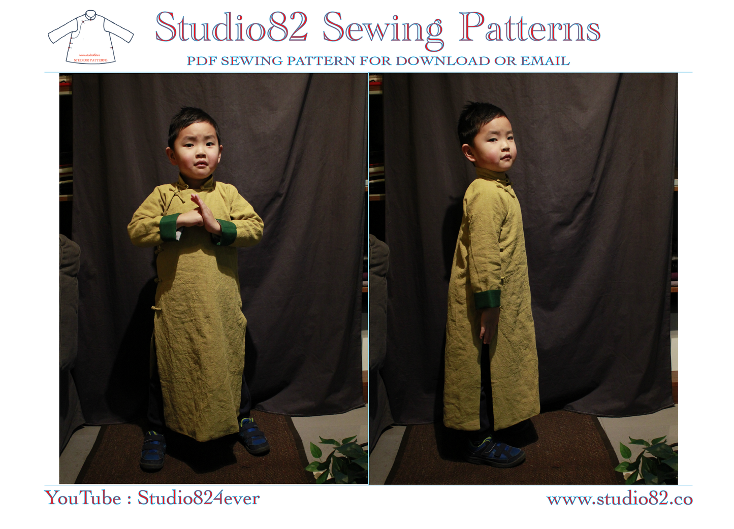 Digital Sewing Pattern for Boys' Tang Suit Long Gown (Chang Shan)