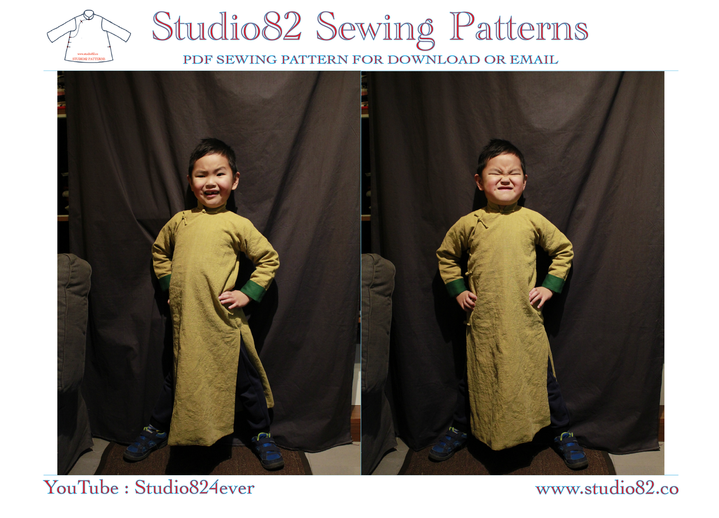 Digital Sewing Pattern for Boys' Tang Suit Long Gown (Chang Shan)