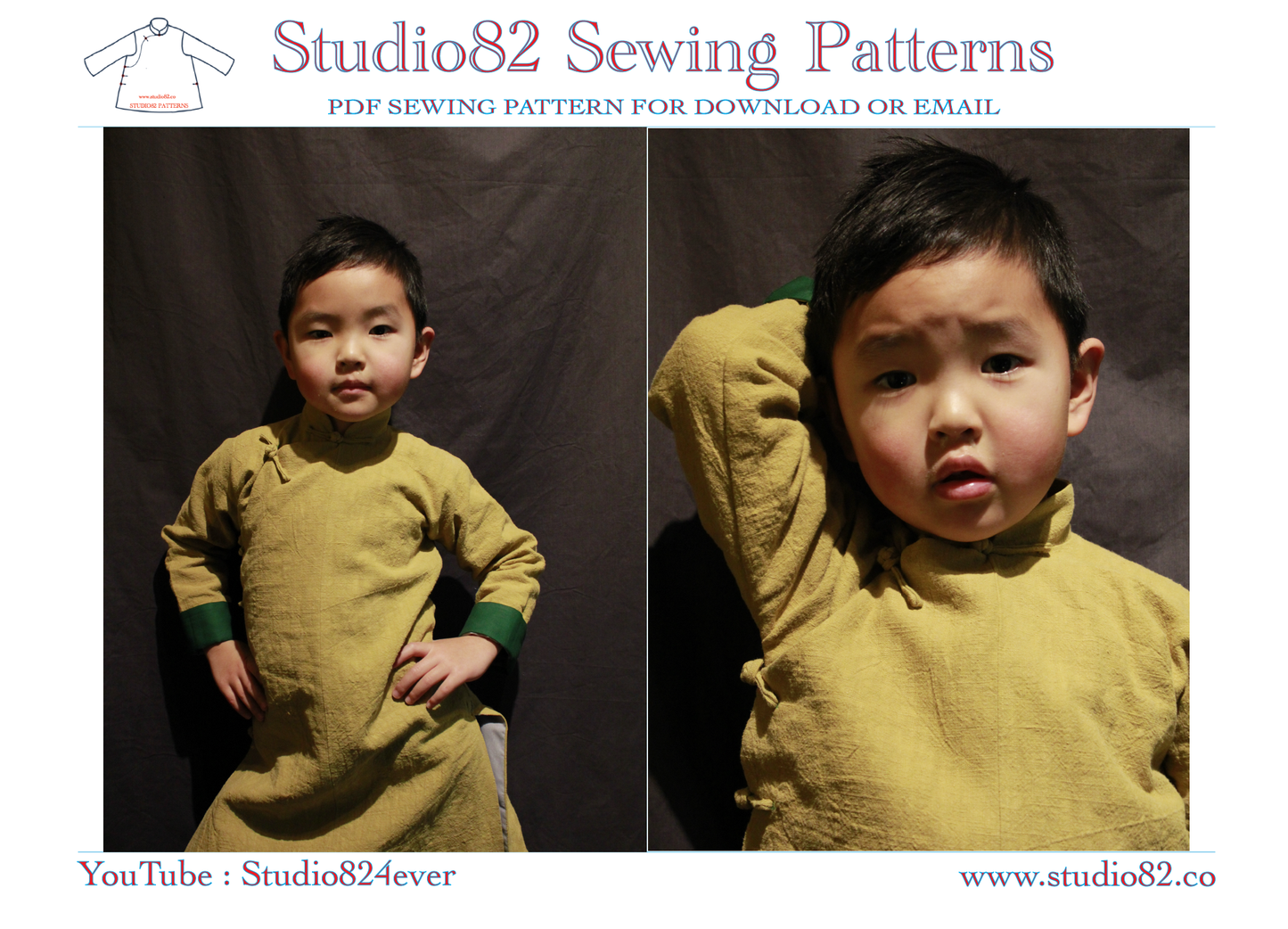 Digital Sewing Pattern for Boys' Tang Suit Long Gown (Chang Shan)