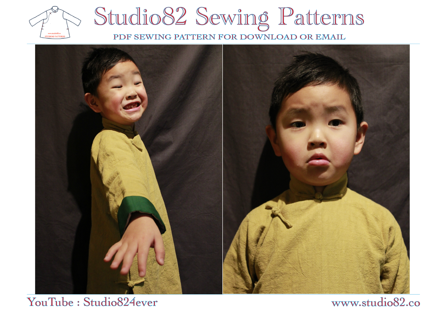 Digital Sewing Pattern for Boys' Tang Suit Long Gown (Chang Shan)