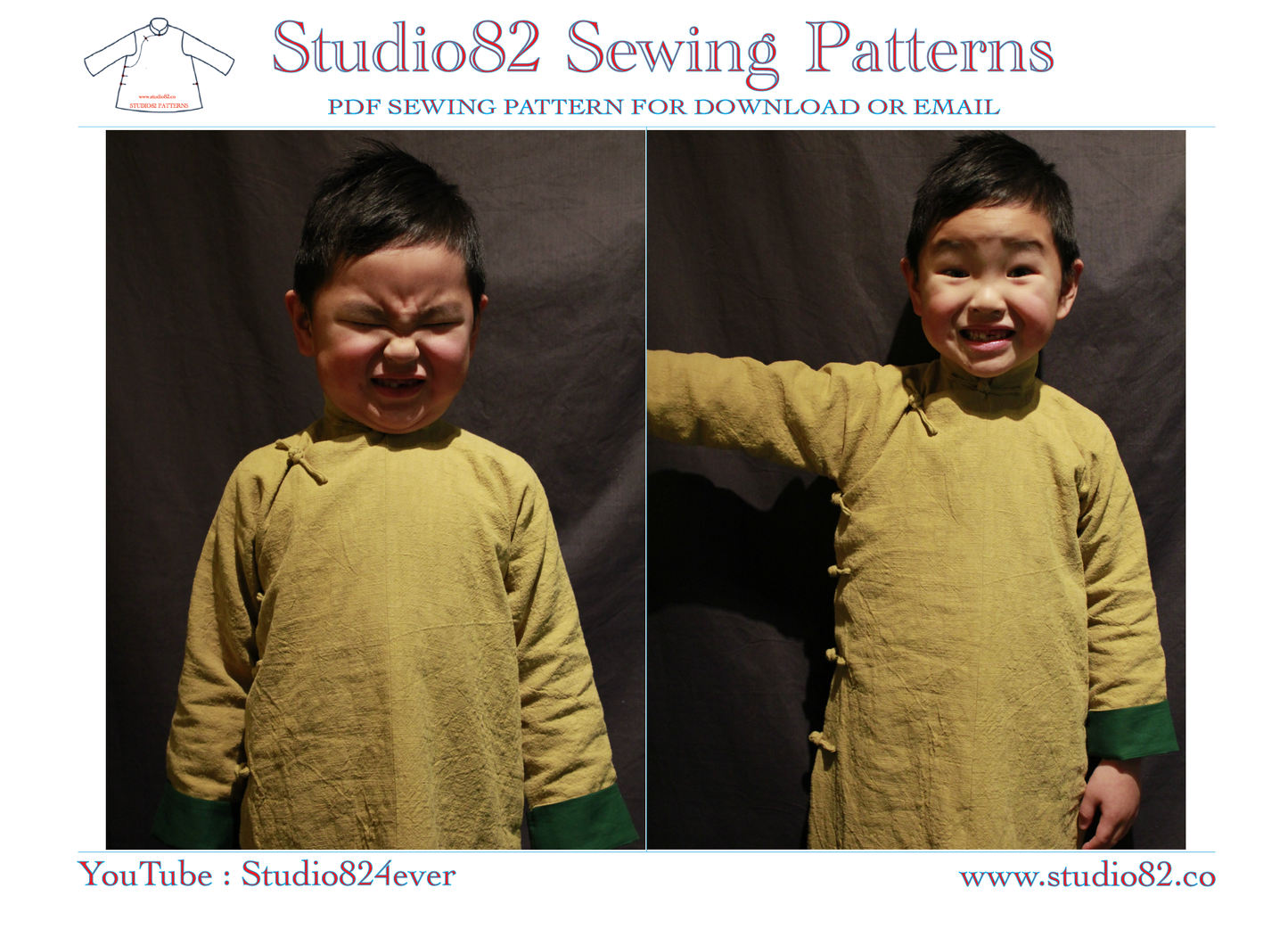 Digital Sewing Pattern for Boys' Tang Suit Long Gown (Chang Shan)