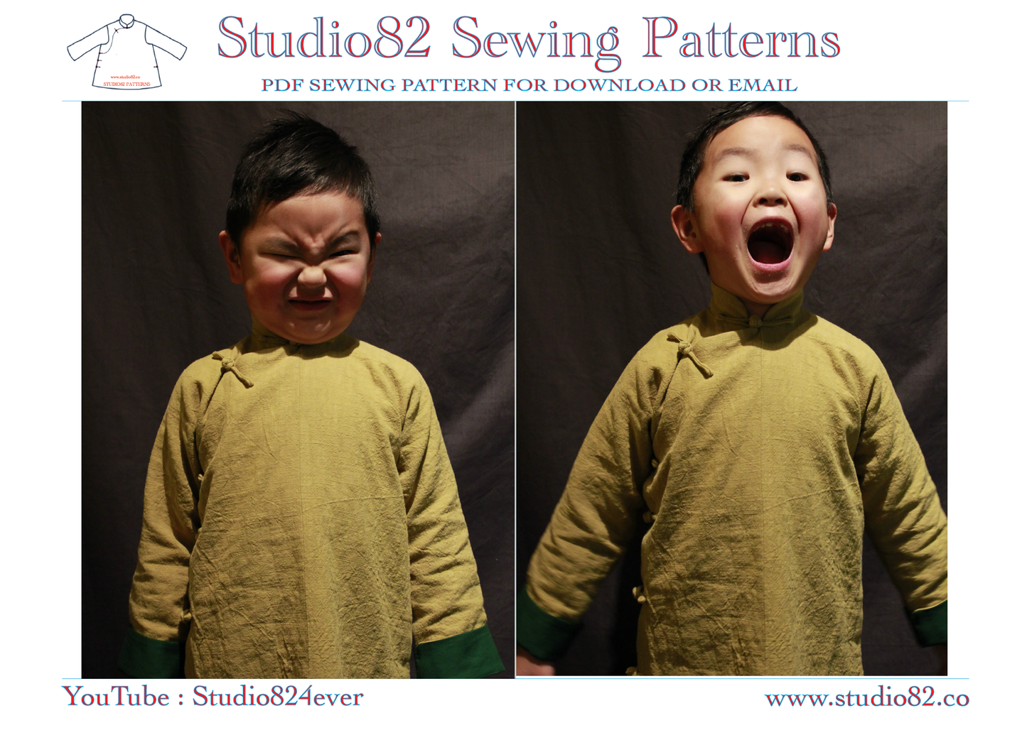 Digital Sewing Pattern for Boys' Tang Suit Long Gown (Chang Shan)