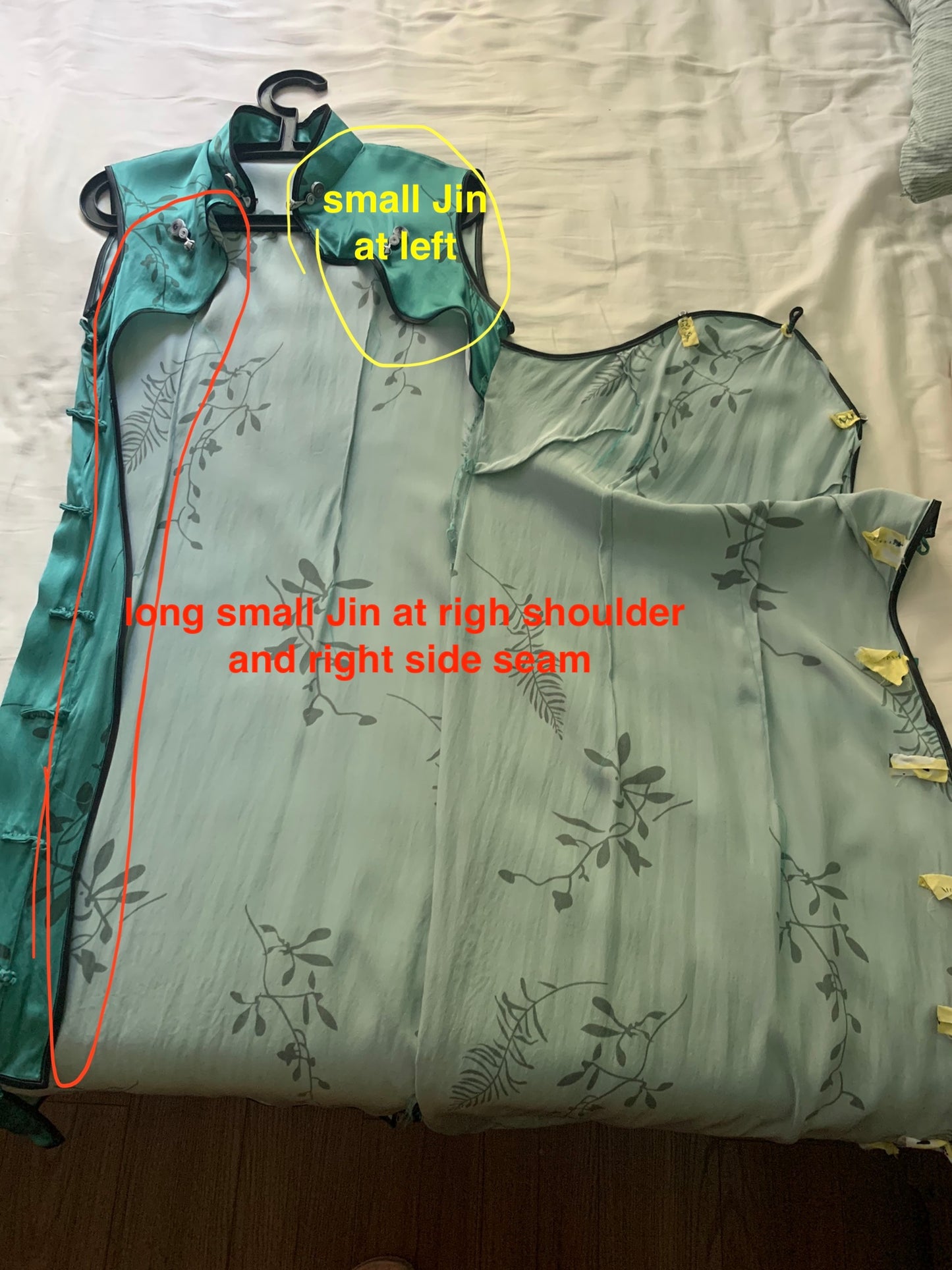 Sleeveless Double Diagonal Plackets Cheongsam Gown PDF Sewing Pattern