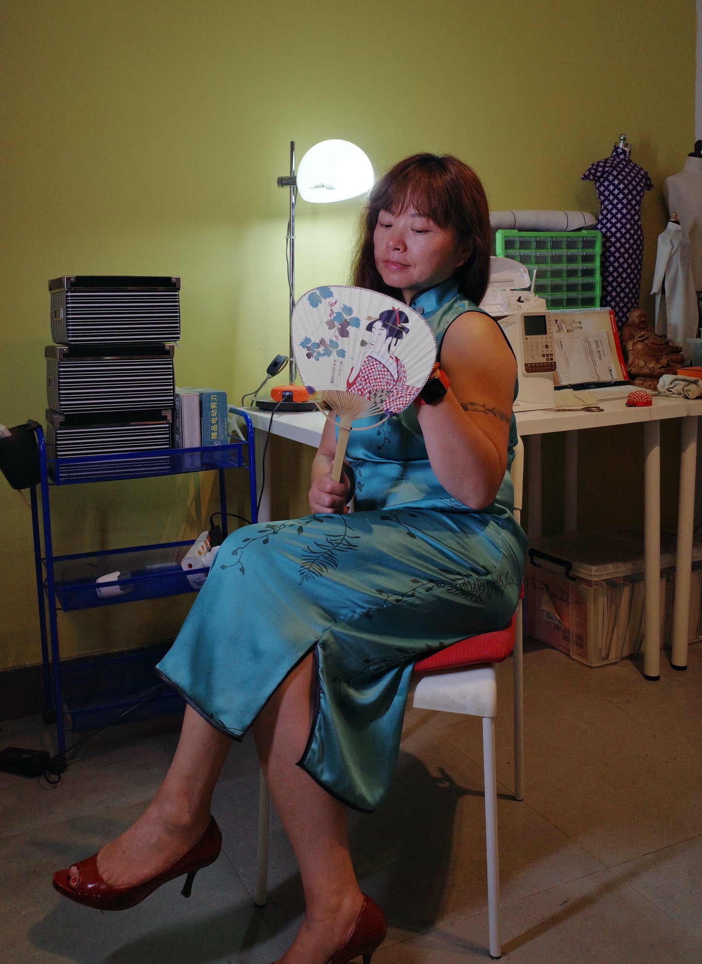 Sleeveless Double Diagonal Plackets Cheongsam Gown PDF Sewing Pattern