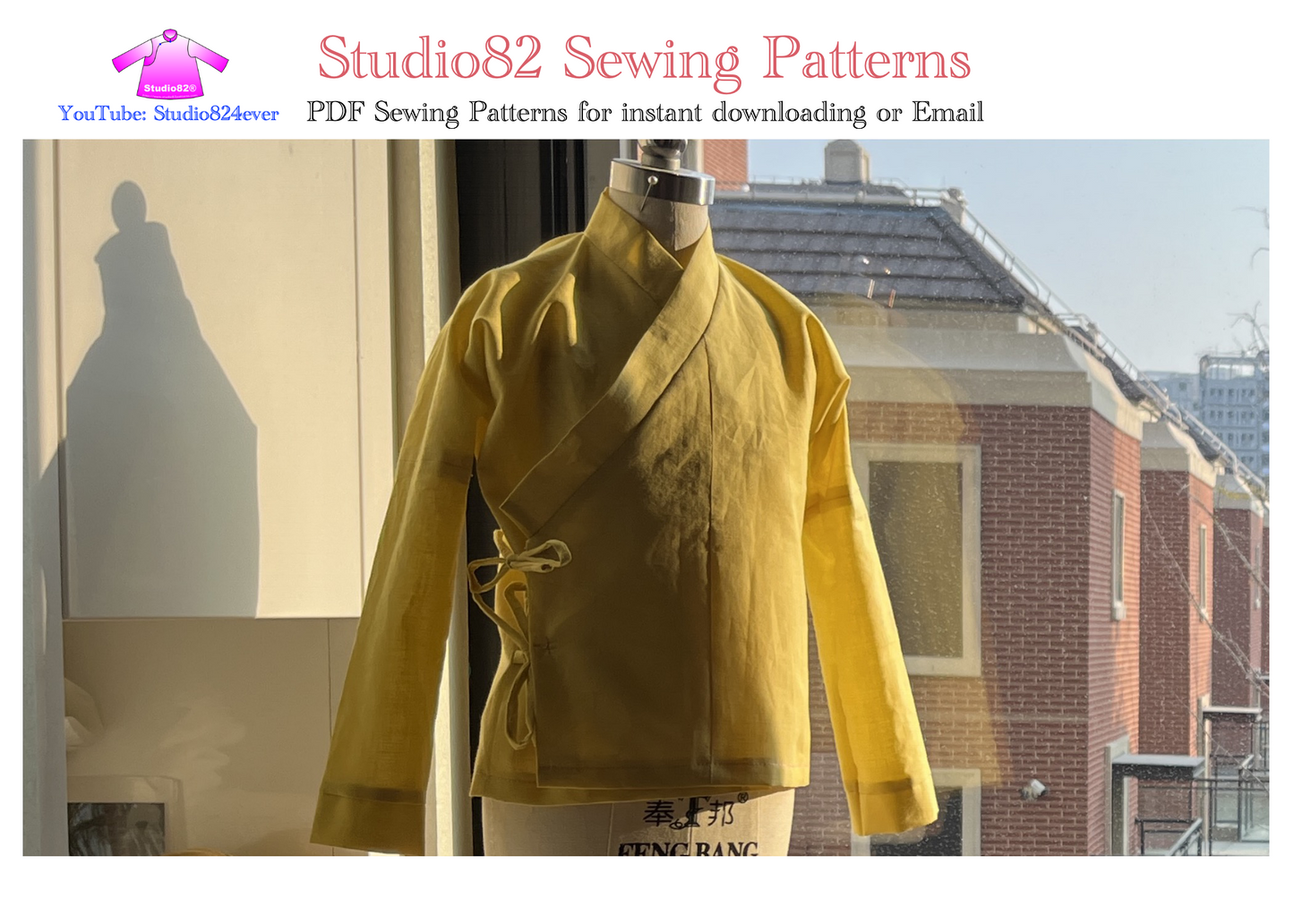 Digital Sewing pattern of The Cross-Collar Right-Wrapped Upper Garment