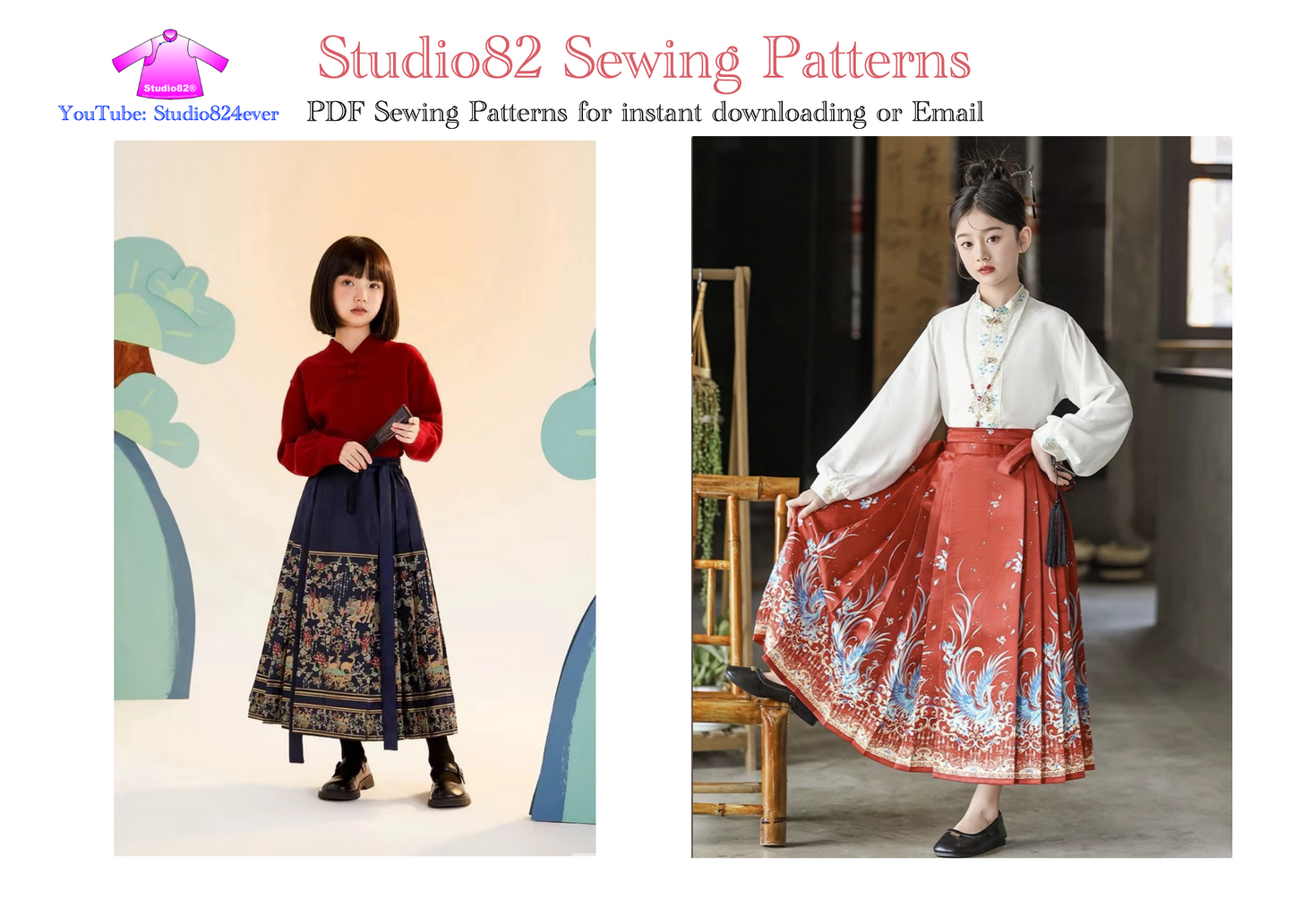 Horse Face Skirt  for Children PDF  Sewing Pattern
