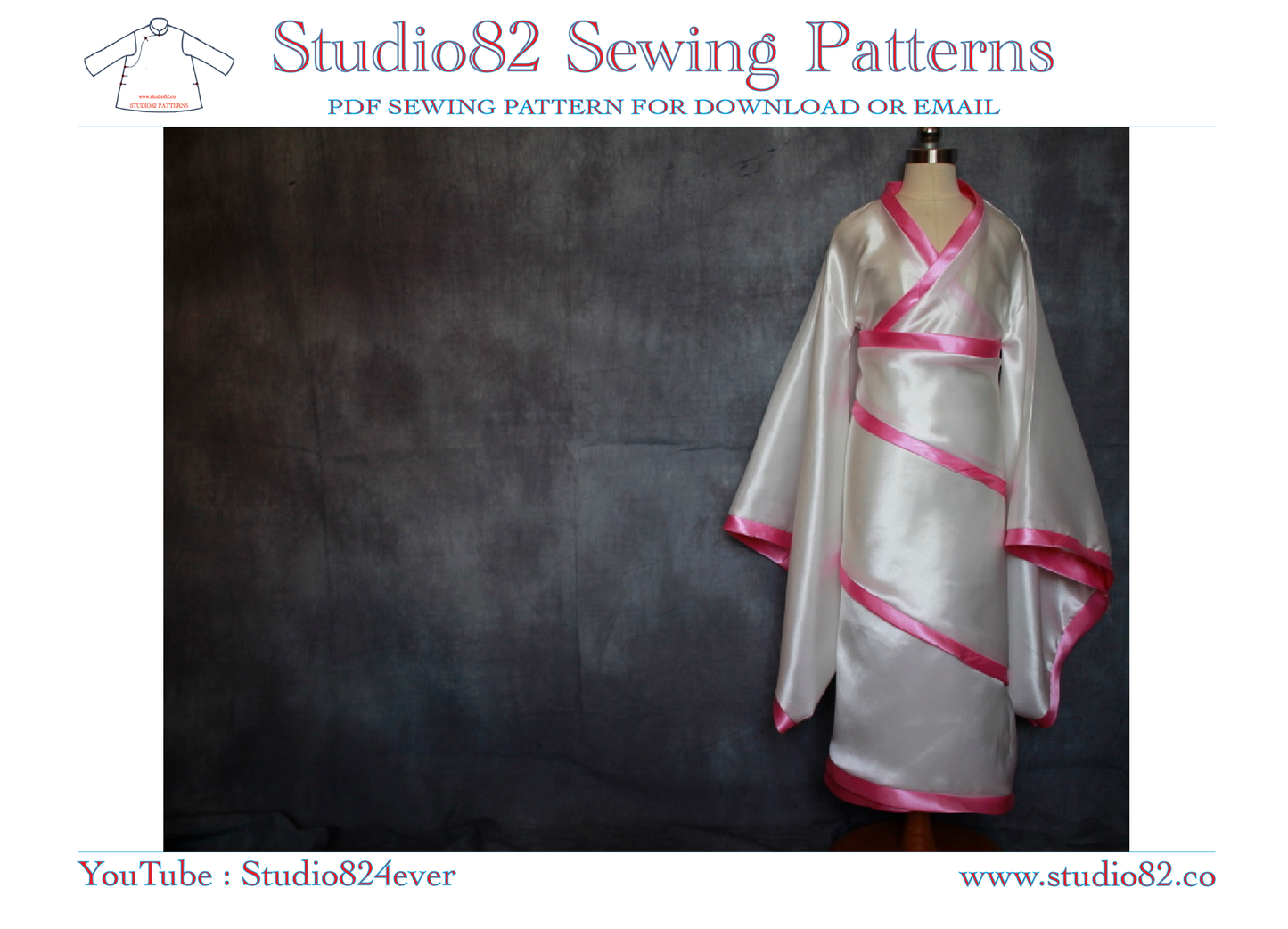 Digital Sewing Pattern of Wide-Sleeve and 3 Wraps Qu_Ju