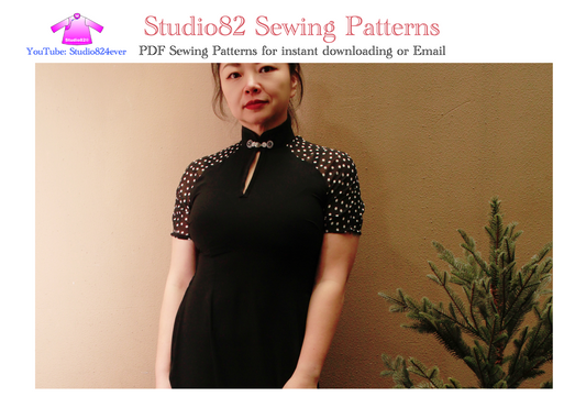 Authentic Morden Raglan Sleeves Cheongsam  Sewing Pattern for instant download