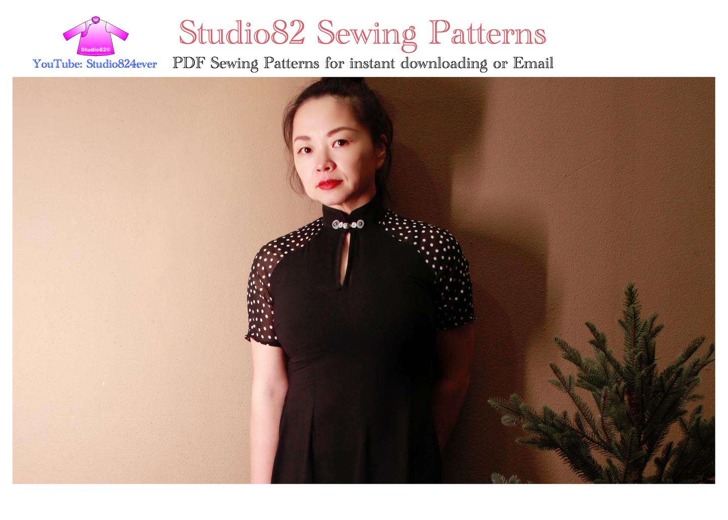 Authentic Morden Raglan Sleeves Cheongsam  Sewing Pattern for instant download