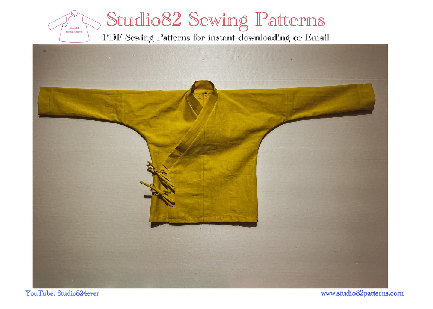 Digital Sewing pattern of The Cross-Collar Right-Wrapped Upper Garment