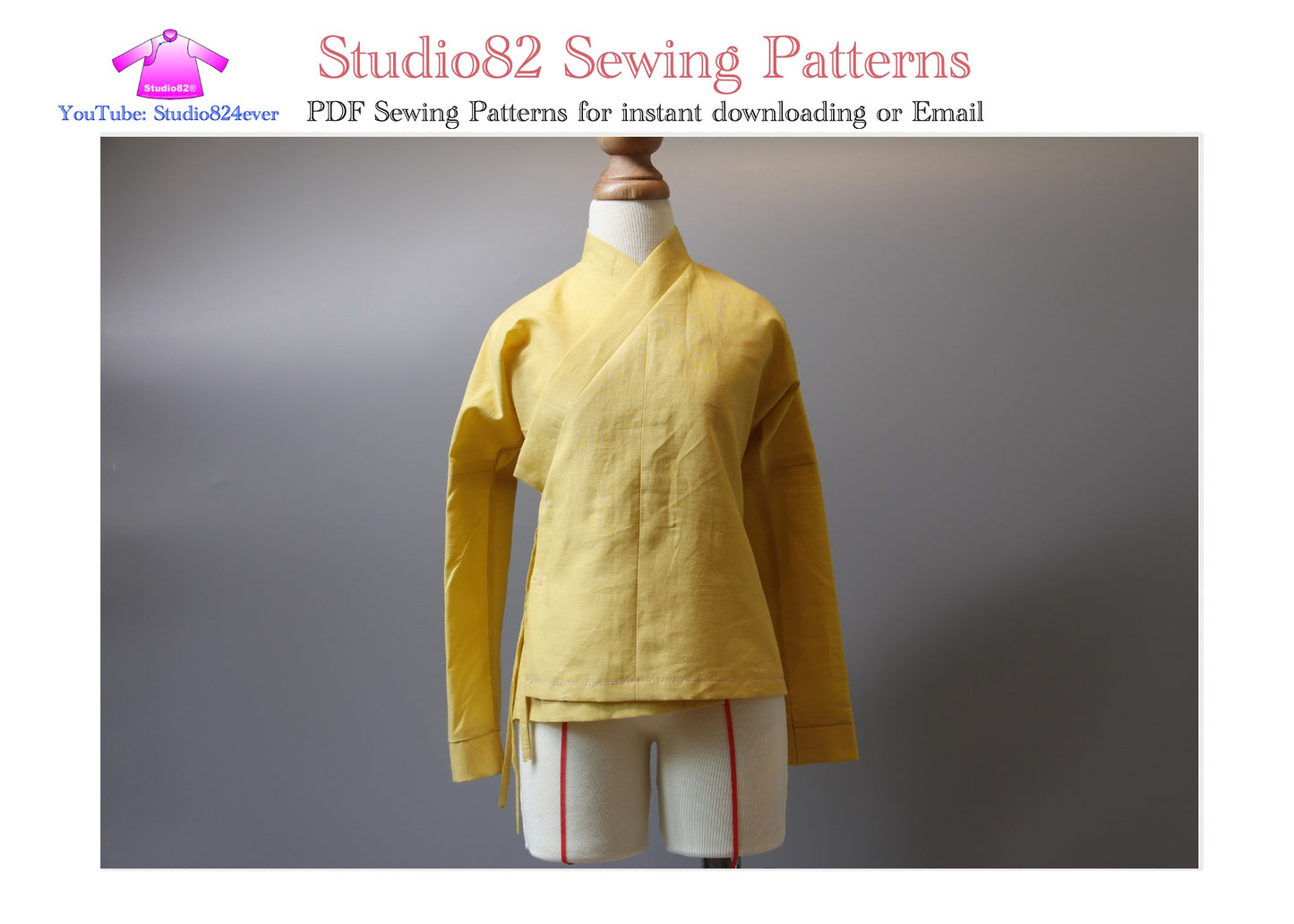 Digital Sewing pattern of The Cross-Collar Right-Wrapped Upper Garment