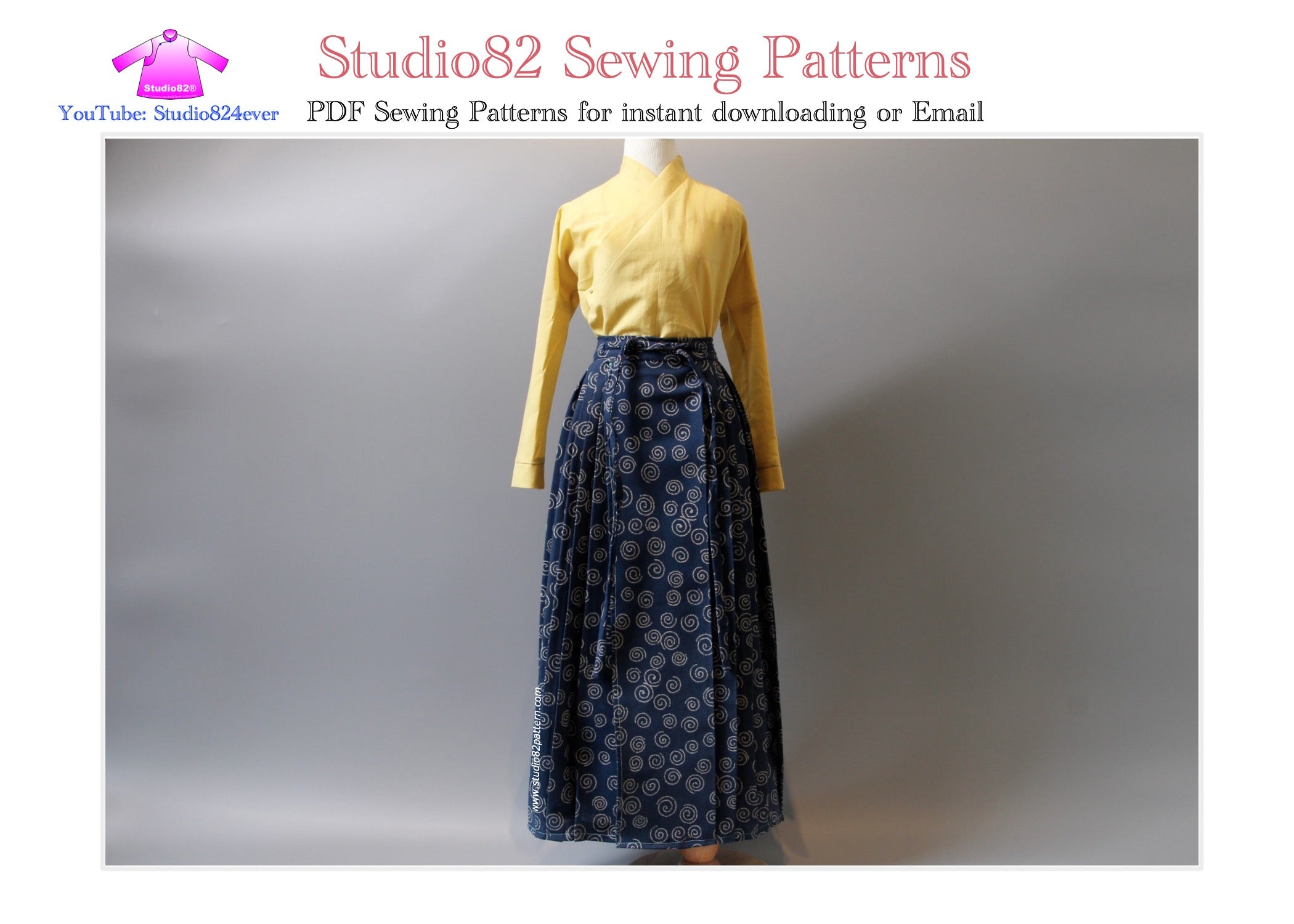 Digital sewing pattern of Horse-face Skirt(A silhouette) with