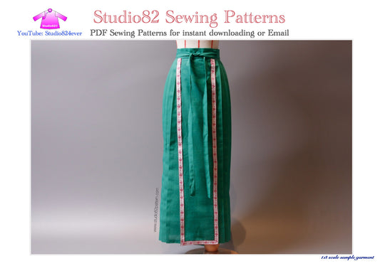 Digital sewing pattern of Horse-face Skirt(H silhouette) with video tutorial