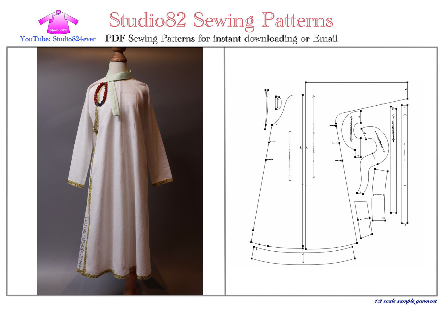 Digital Sewing pattern of Manchu women's Chenyi from Ruyis Royal Love