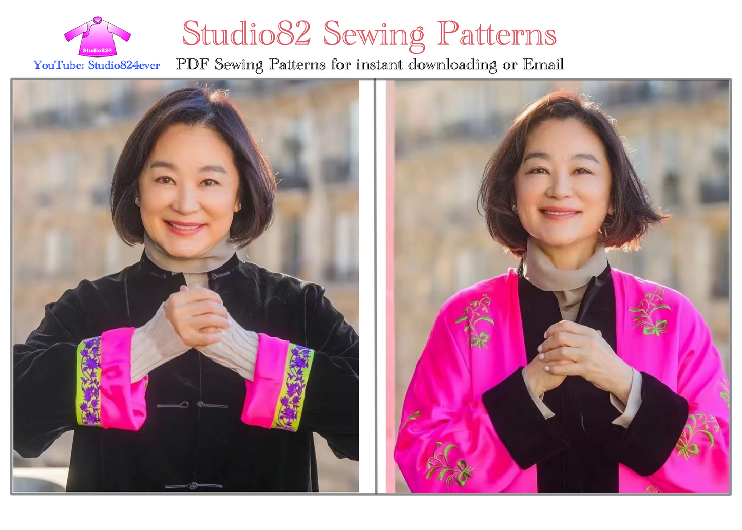 Digital Sewing Pattern of Tangzhuang Jacket/ Tang Suit/ Chinese Jacket  for Women
