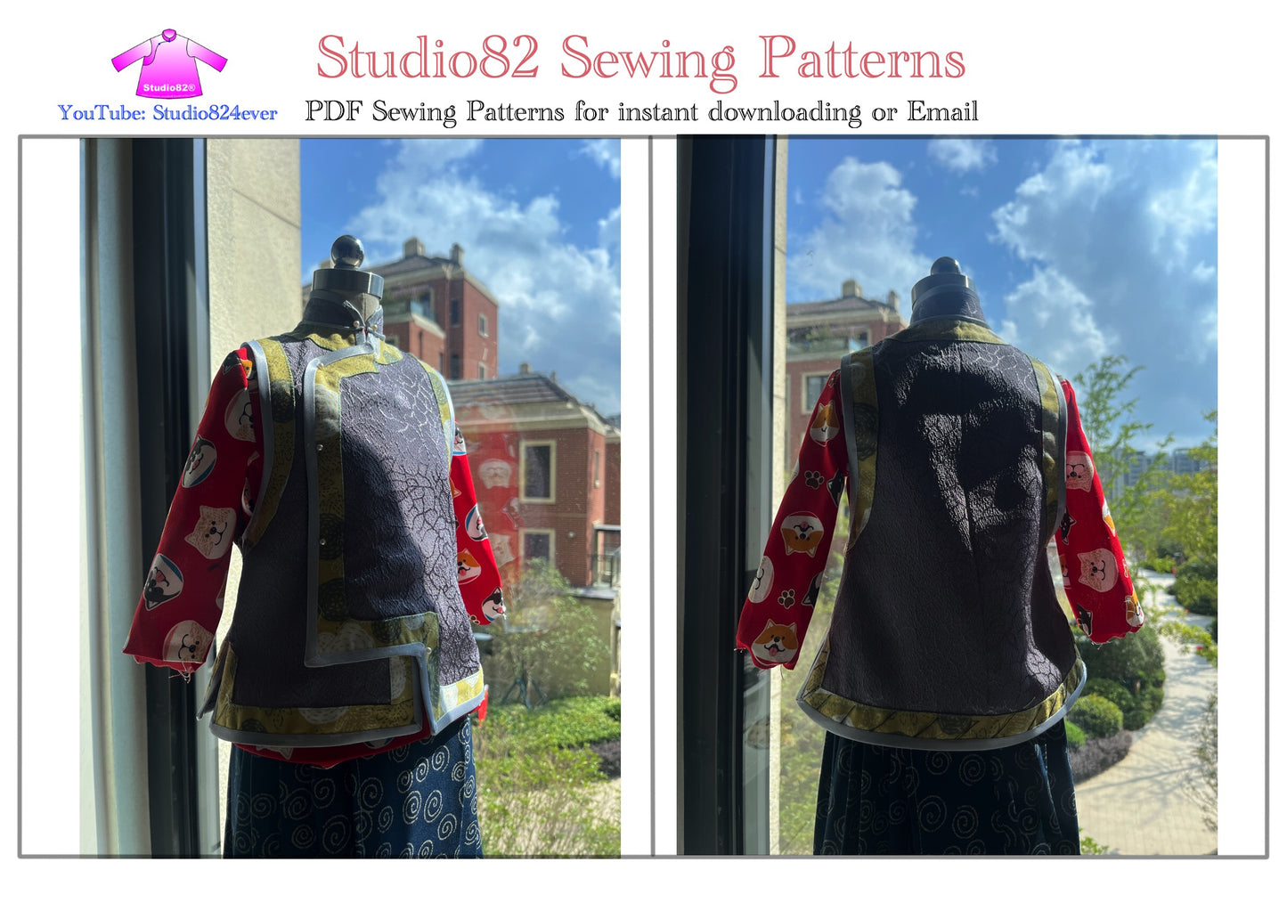 PDF Sewing pattern of PiPa Jin Waistcoat / Pipa-Style Waistcoat