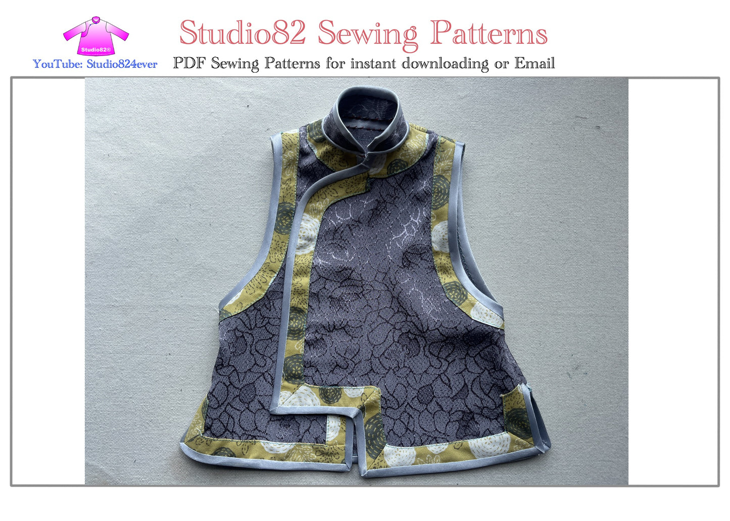 PDF Sewing pattern of PiPa Jin Waistcoat / Pipa-Style Waistcoat