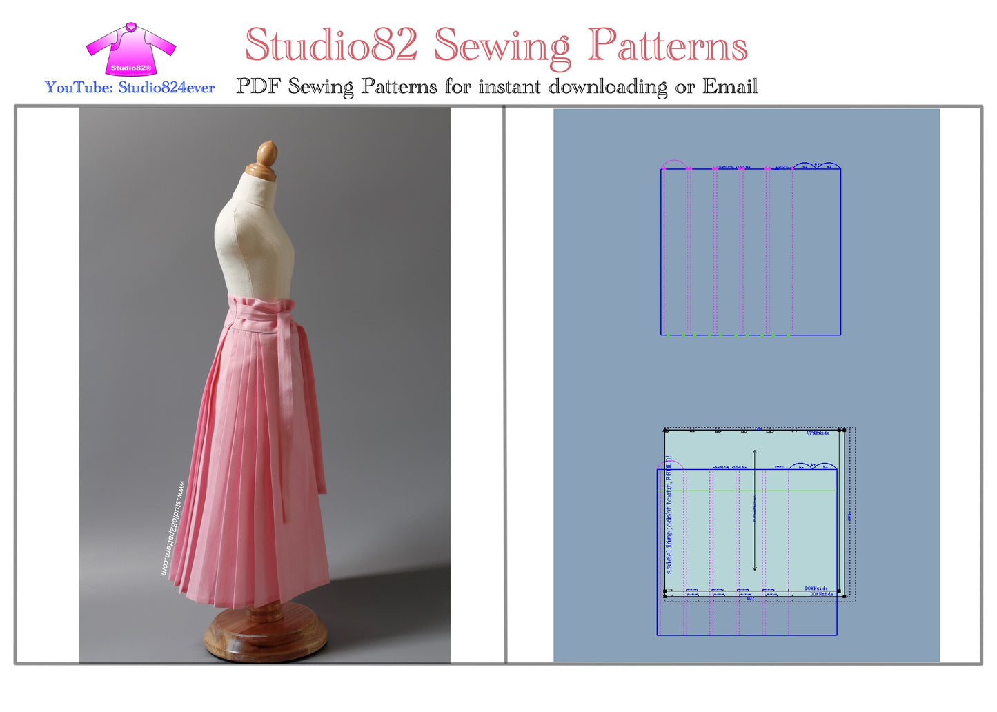Horse Face Skirt  for Children PDF  Sewing Pattern