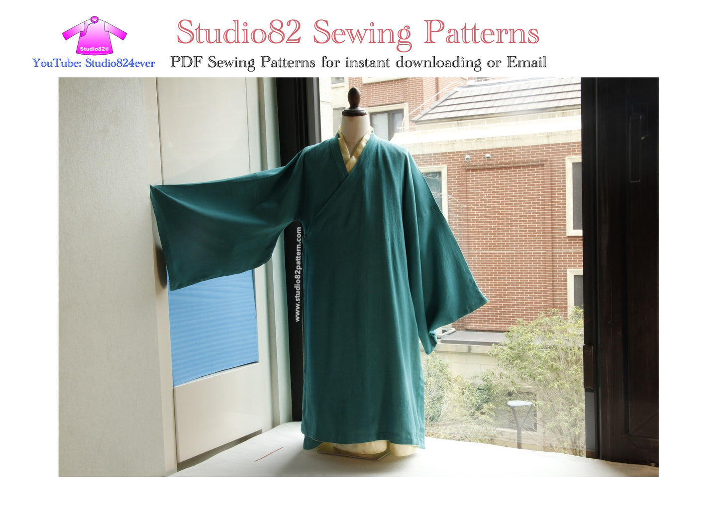 Digital Sewing Pattern: Ming Style Cross Collar Wide-Sleeve Robe (直裰)