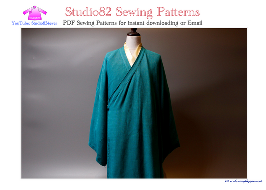 Digital Sewing Pattern: Ming Style Cross Collar Wide-Sleeve Robe (直裰)