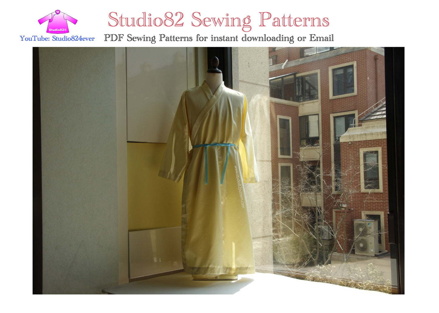Digital Sewing Pattern: Ming Style Cross Collar Narrow-Sleeve Robe (直裰)
