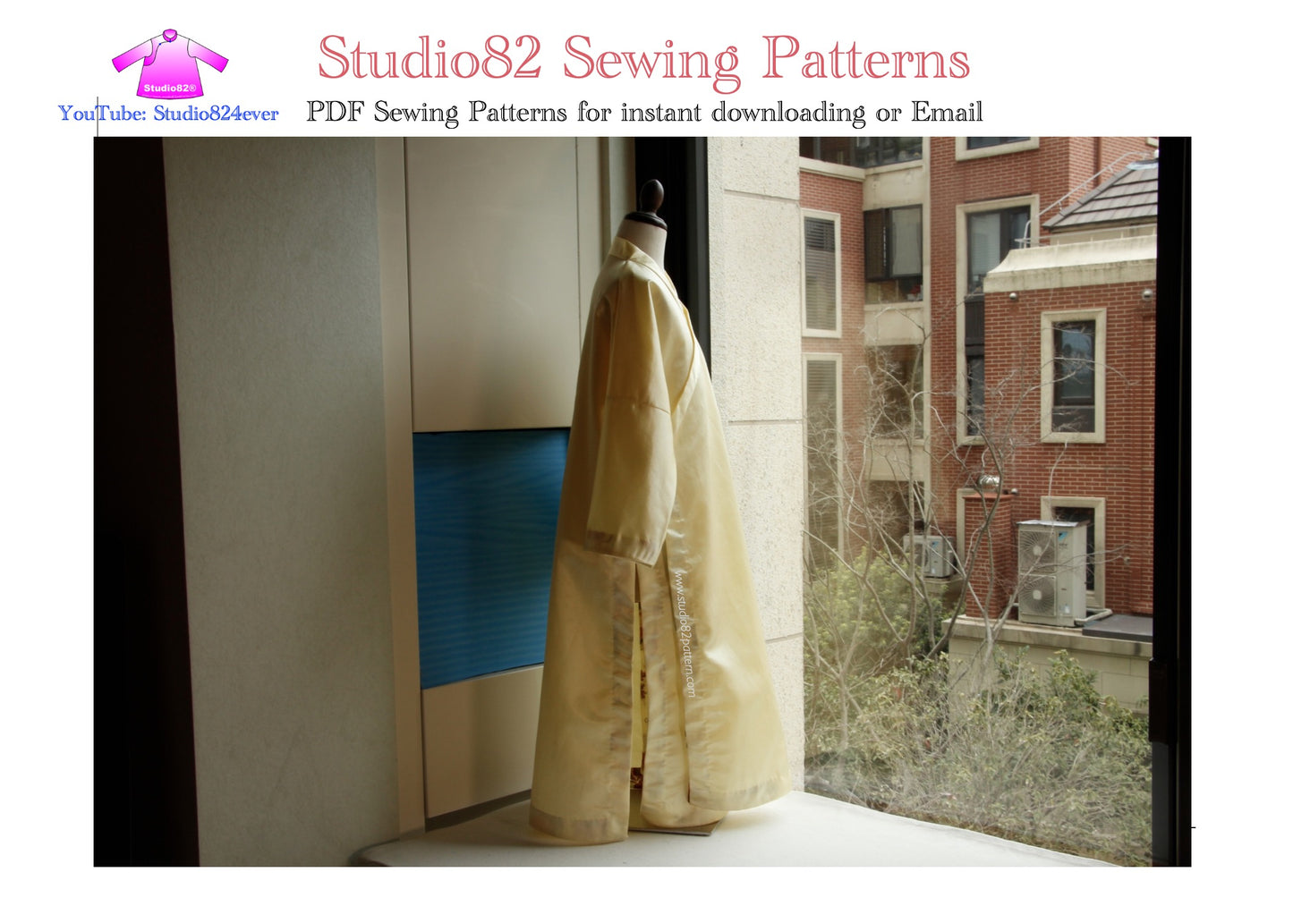 Digital Sewing Pattern: Ming Style Cross Collar Narrow-Sleeve Robe (直裰)
