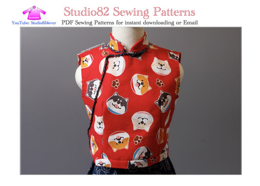 Digital Sewing Pattern of Oriental Charm Cheongsam Crop Top
