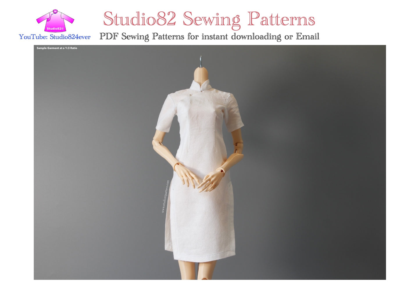 Digital Sewing Pattern – Short-Sleeve Qipao