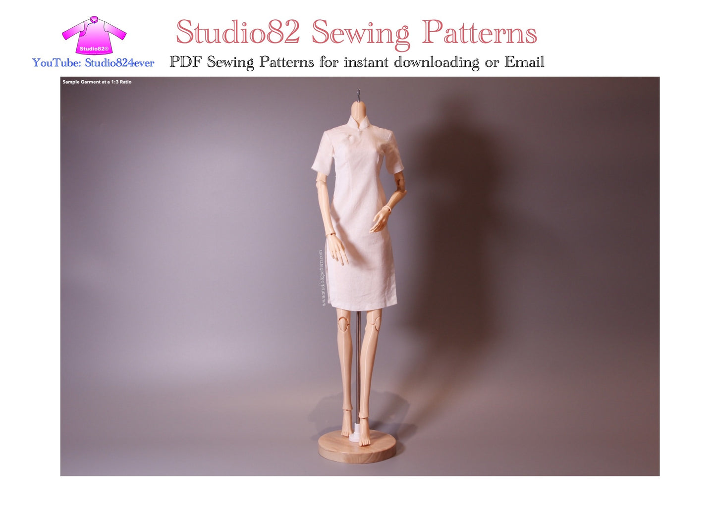 Digital Sewing Pattern – Short-Sleeve Qipao
